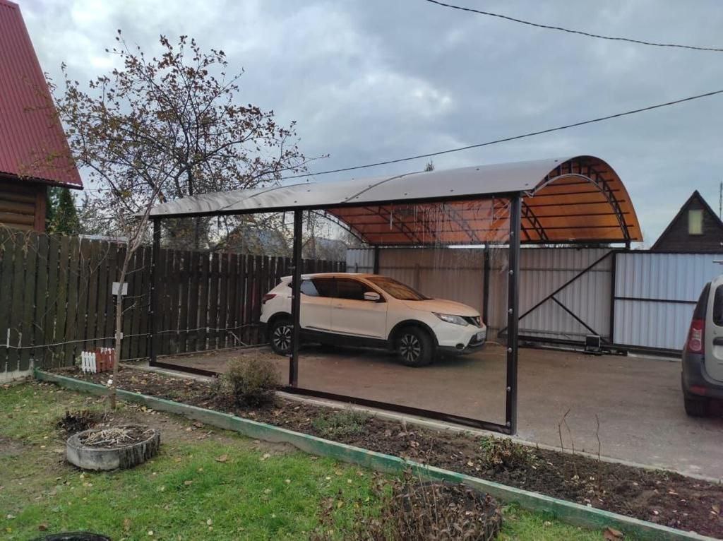 Прозрачные шторы ПВХ для навеса под автомобиль в посёлке Суховерково